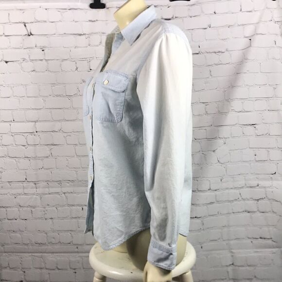 Ralph Lauren blue light-wash chambray top button down size Small - Picture 2 of 6